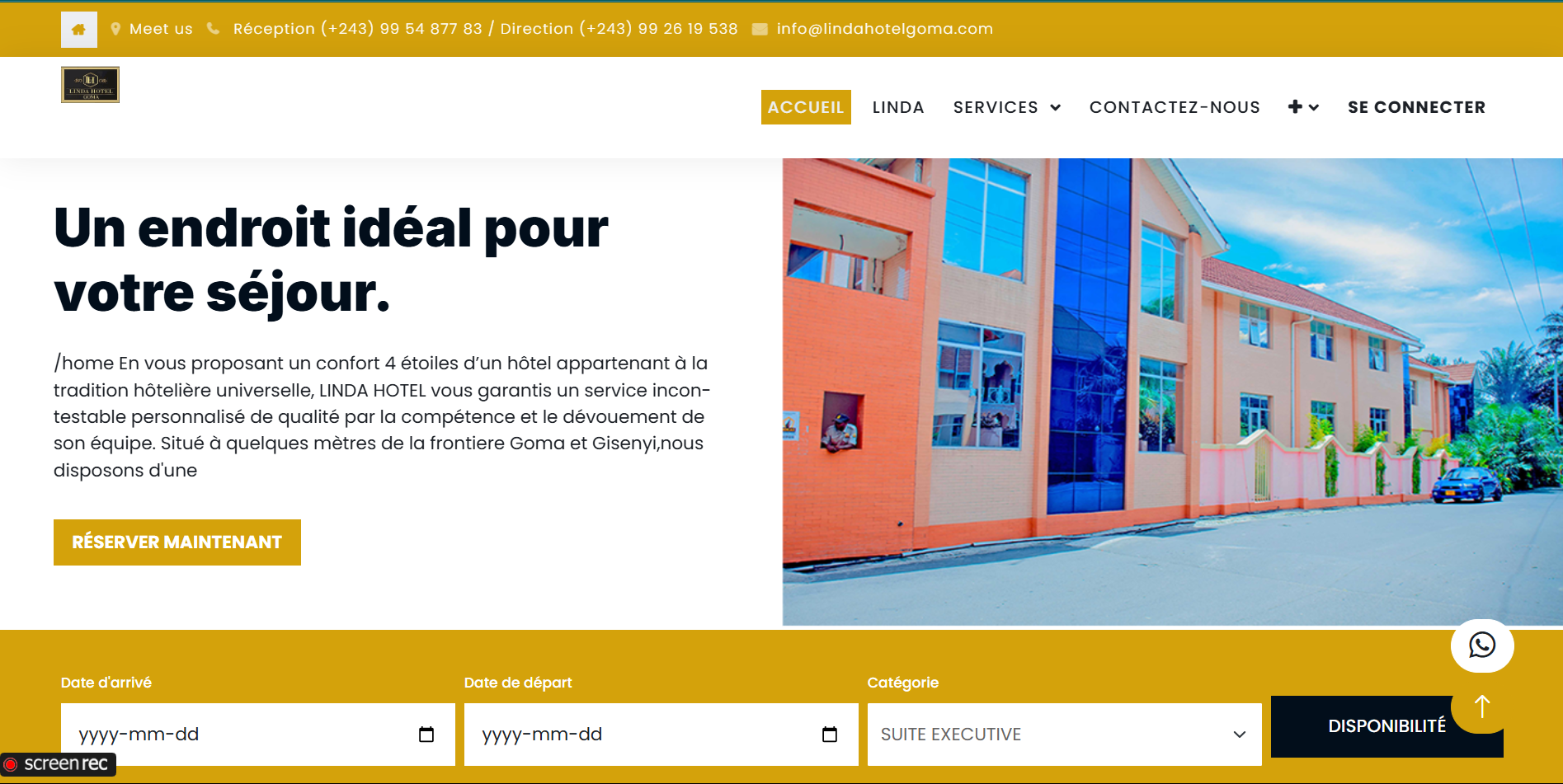 Site web Odoo ↔ Gestion de réservation